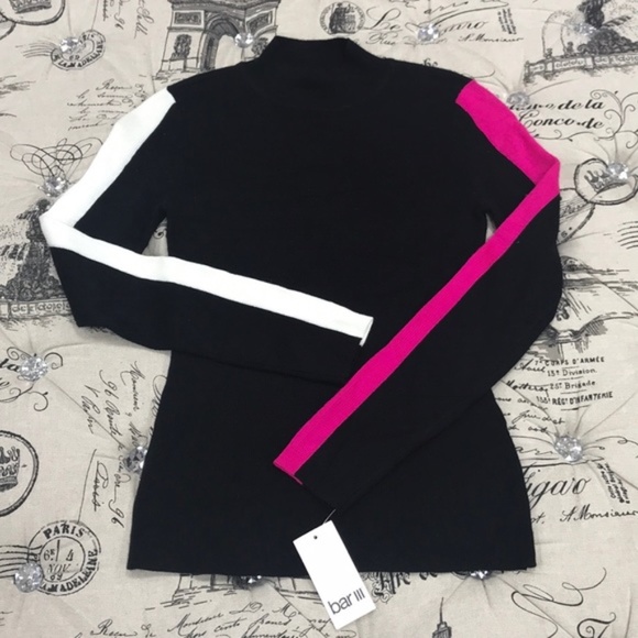 Bar III Varsity-Stripe Pullover Sweater - Picture 2 of 4